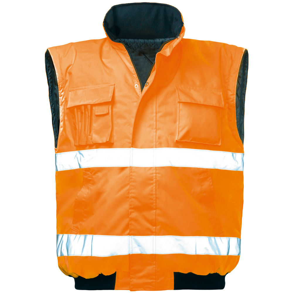 F-SAFESTYLE-Warnschutz, Warnschutz-Pilotenjacke, *TOM*, fluoreszierend orange