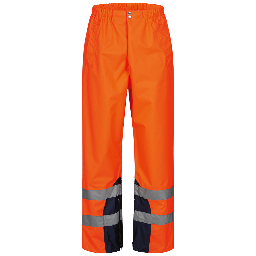 F-SAFESTYLE-Warnschutz, Warnschutz-Regenbundhose, *MATULA*, fluoreszierend orange/marine abgesetzt