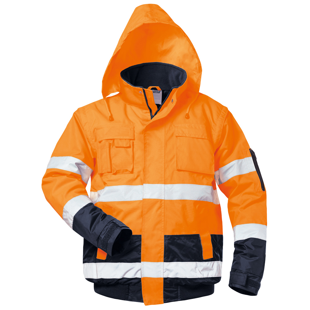 F-SAFESTYLE-Warnschutz, Warnschutz-Pilotenjacke, *OTTO*, fluoreszierend orange/marine abgesetzt