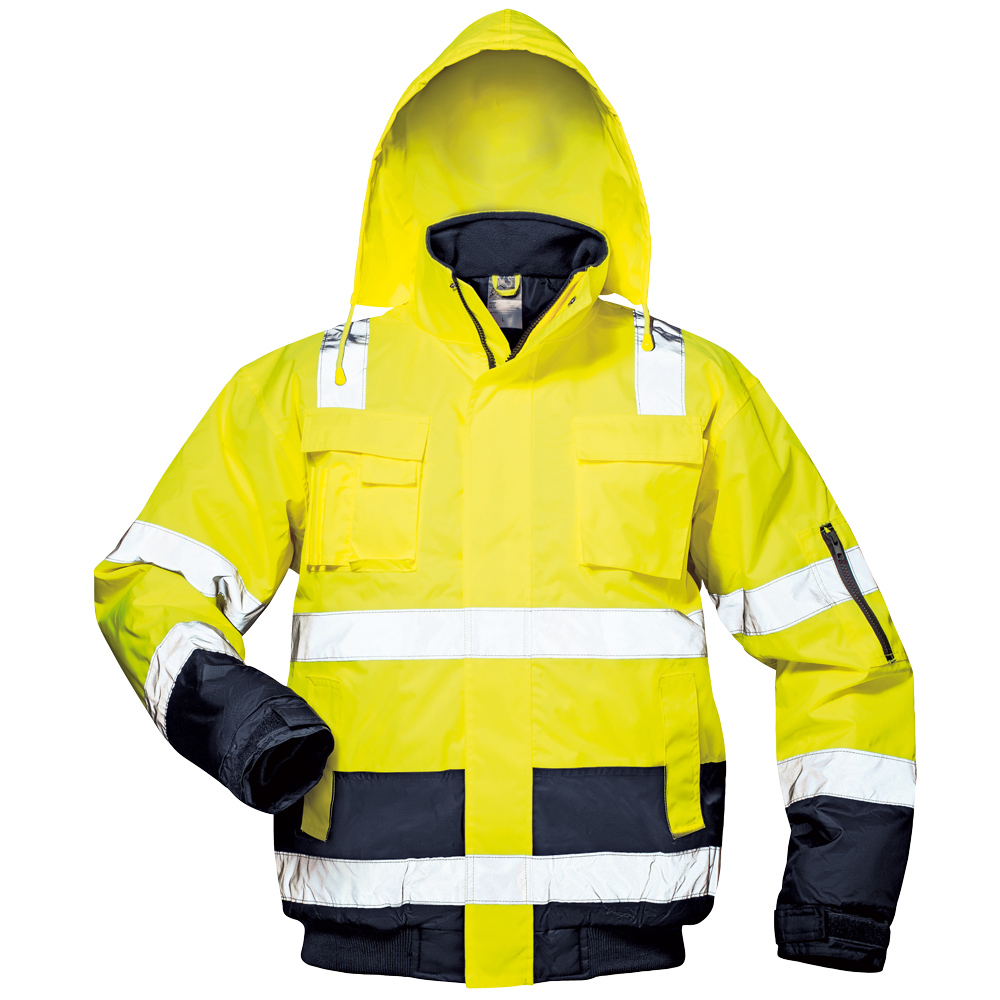 F-SAFESTYLE-Warnschutz, Warnschutz-Pilotenjacke, *AXEL*, gelb/marine