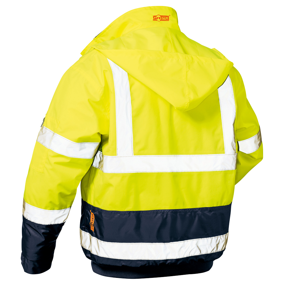 F-SAFESTYLE-Warnschutz, Warnschutz-Pilotenjacke, *AXEL*, gelb/marine