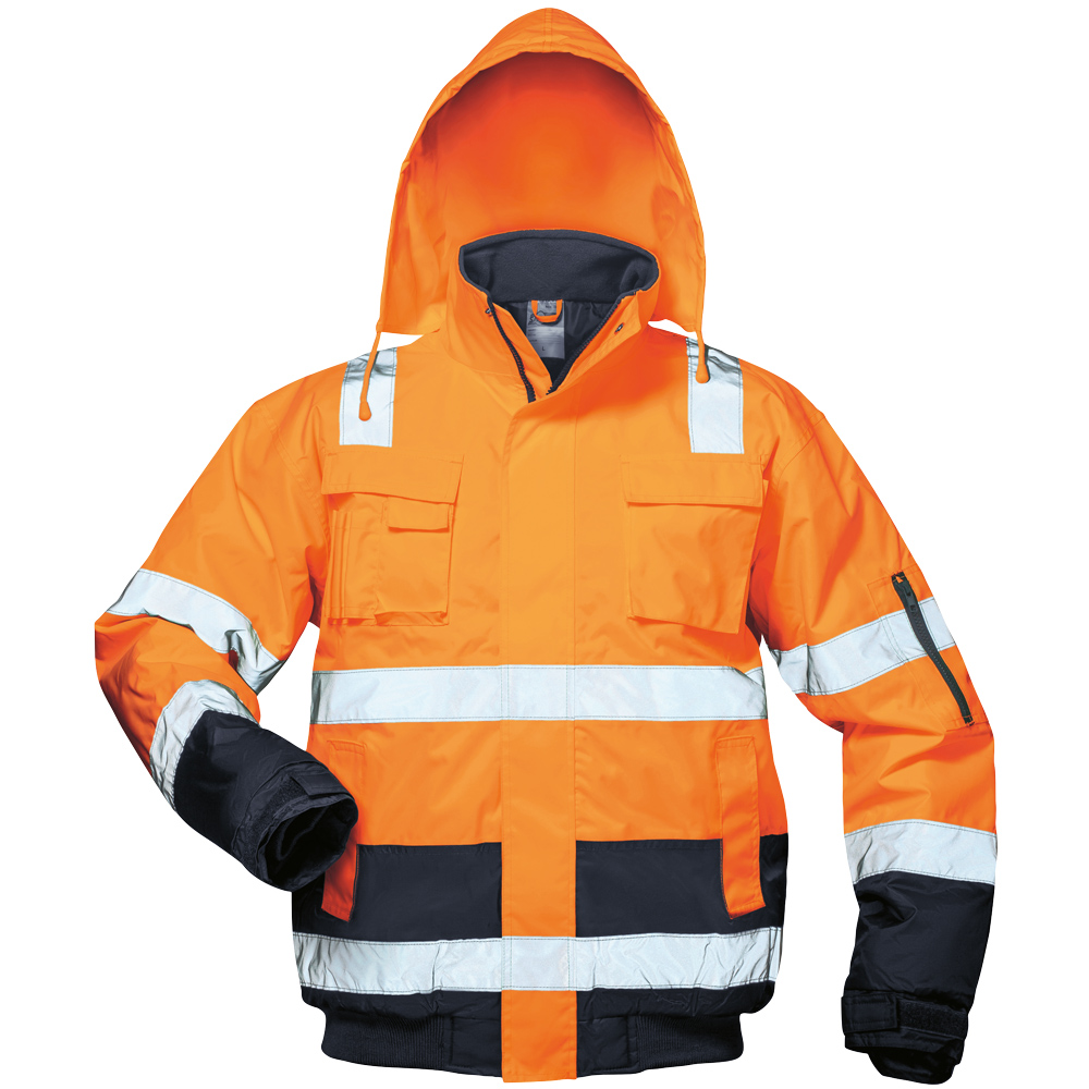 F-SAFESTYLE-Warnschutz, Warnschutz-Pilotenjacke, *JONAS*, orange/marine