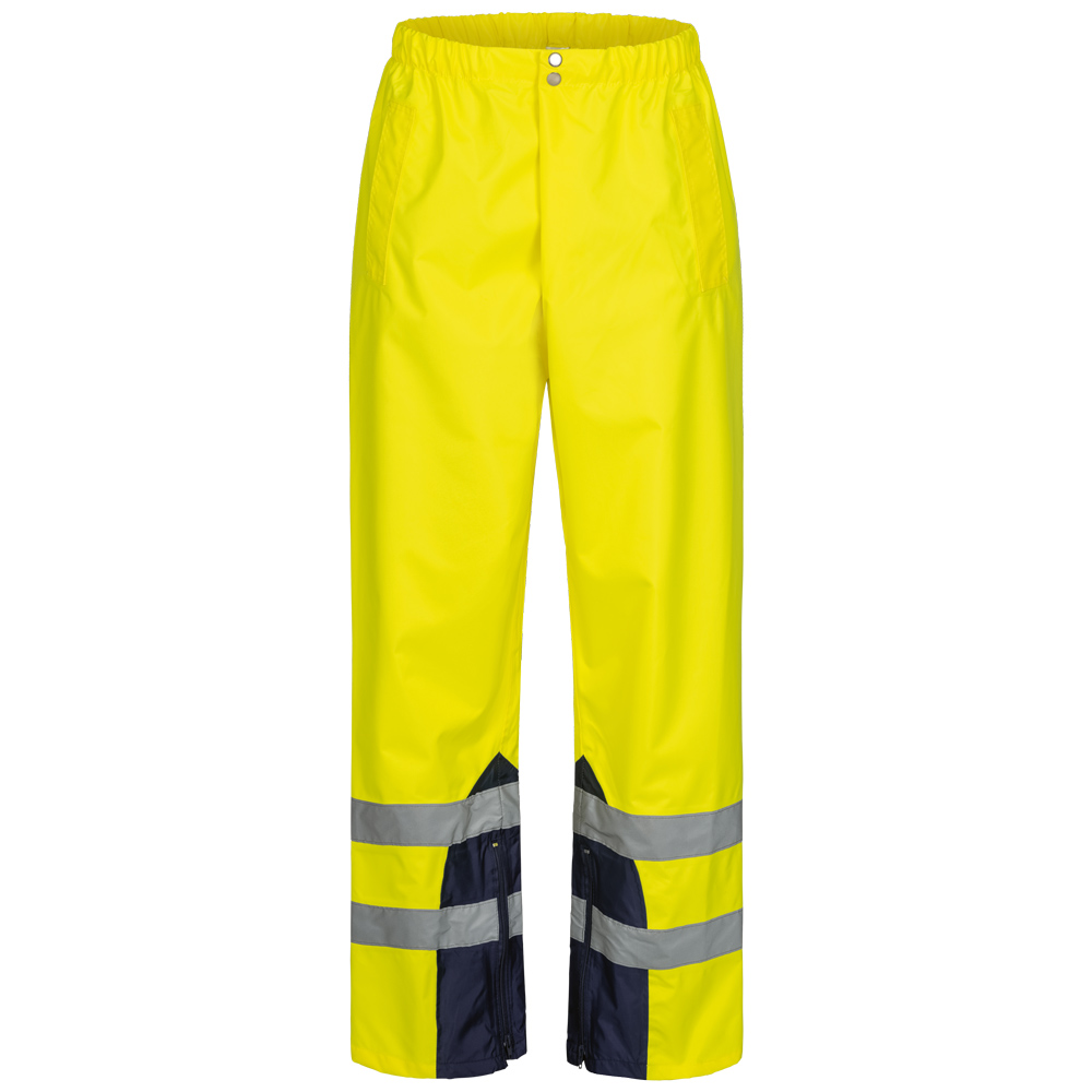 F-SAFESTYLE-Warnschutz, Warnschutz-Regenbundhose, *RENZ*, fluoreszierend gelb/marine abgesetzt