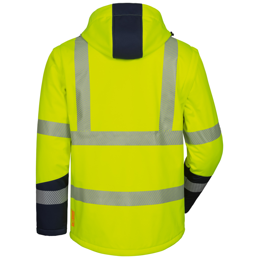 F-SAFESTYLE-Warnschutz, Warnschutz-Softshell-Jacke, wattiert, *JORIS*, fluoreszierend gelb