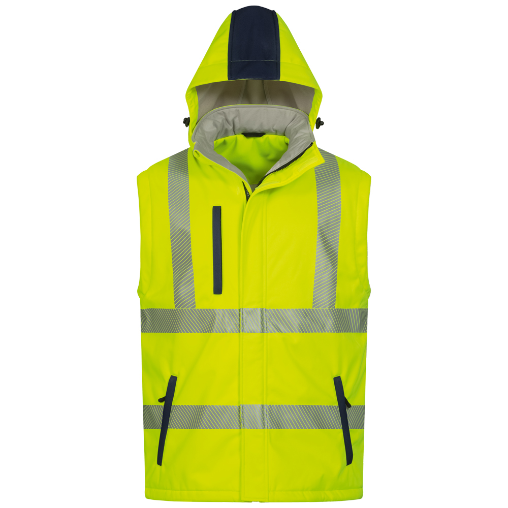 F-SAFESTYLE-Warnschutz, Warnschutz-Softshell-Jacke, wattiert, *JORIS*, fluoreszierend gelb