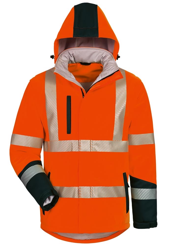 F-SAFESTYLE-Warnschutz, Warn-Softshell-Jacke, wattiert, *SVERRE*, fluoreszierend orange