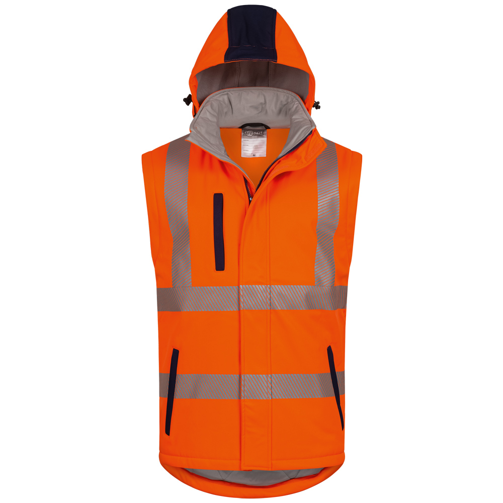 F-SAFESTYLE-Warnschutz, Warnschutz-Softshell-Jacke, wattiert, *SVERRE*, fluoreszierend orange