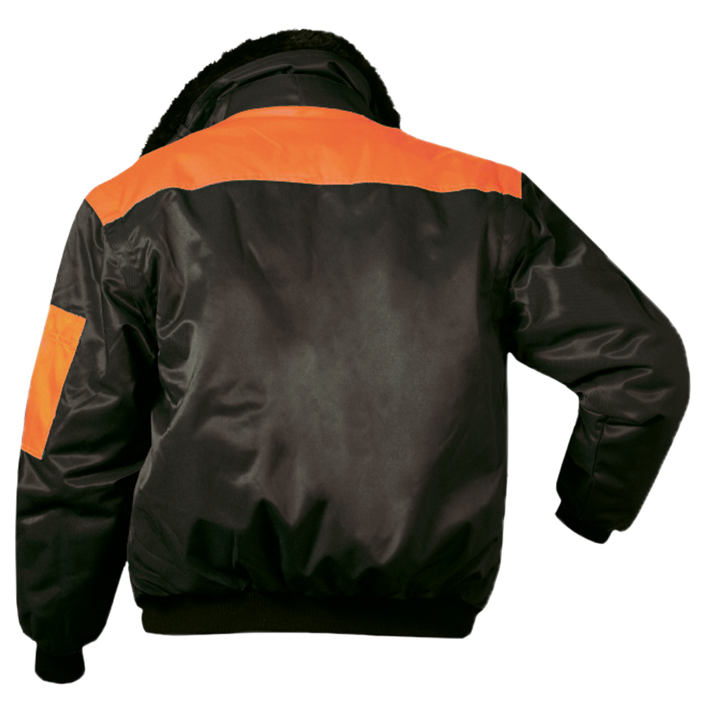 F-NORWAY-Pilotenjacke, *OSLO*, 250g/m², schwarz/orange abgesetzt