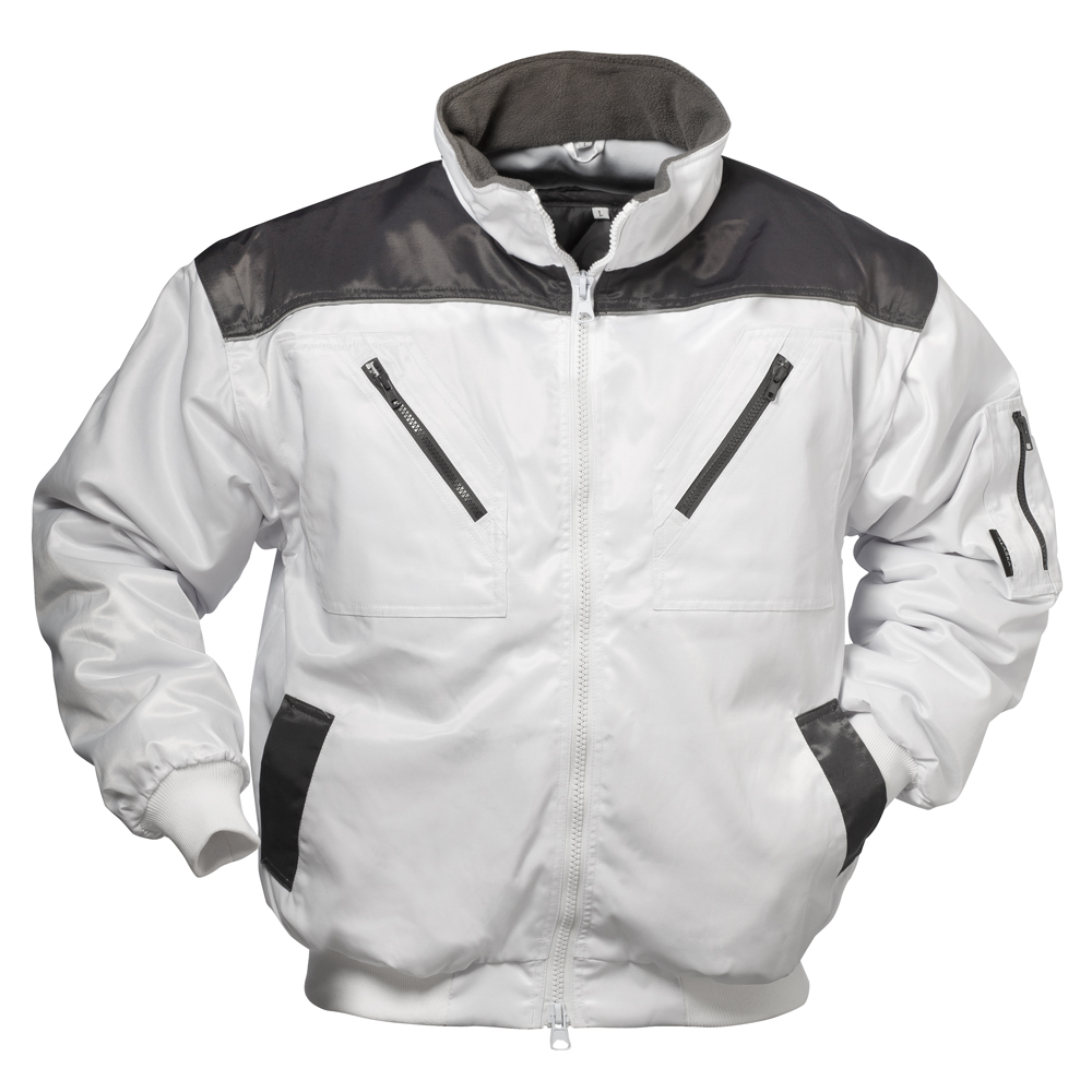 F-ALASKA Kälteschutz, Piloten-Jacke, *HOLLIS*, 250g/m², weiß/grau abgesetzt