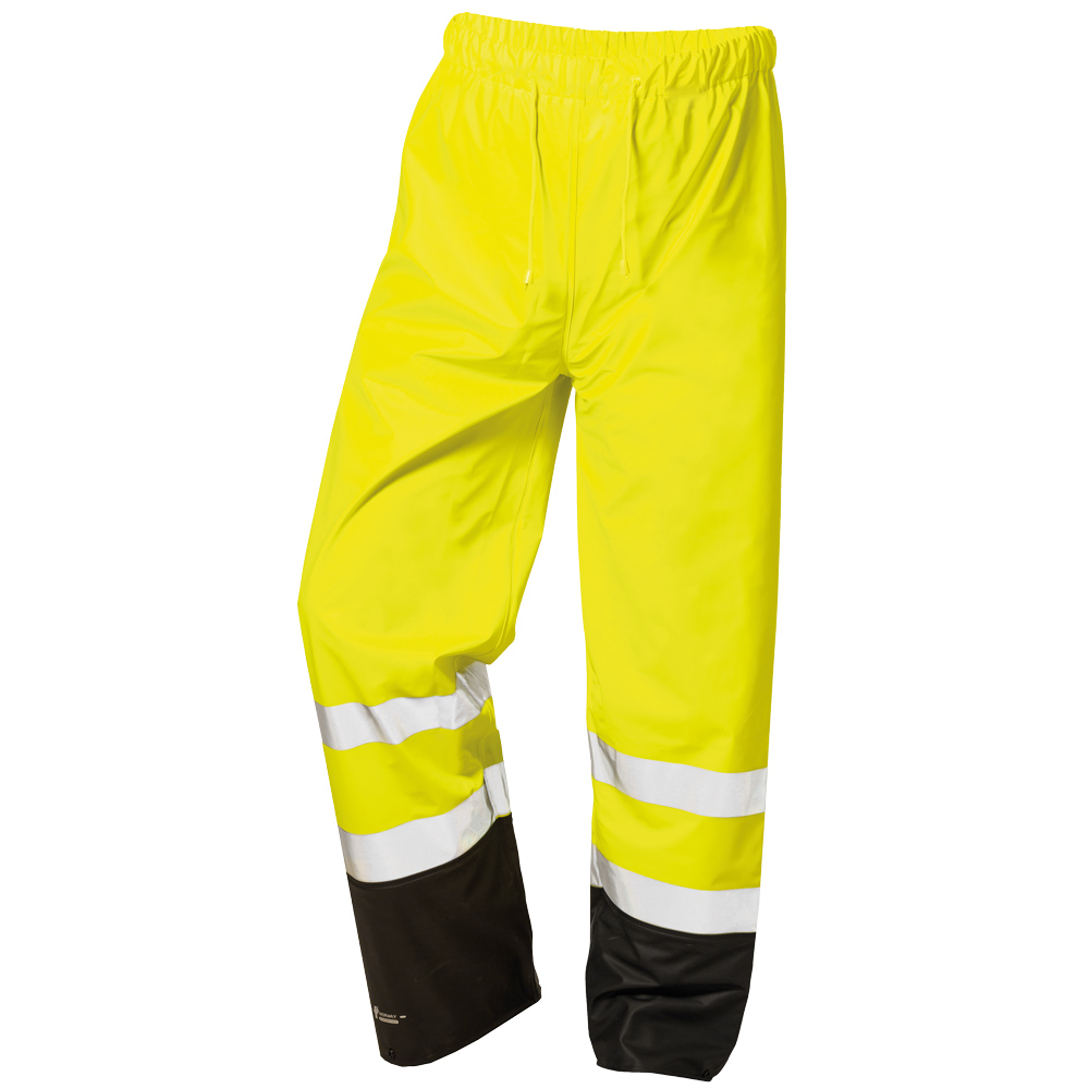 F-NORWAY-Warnschutz, Warnschutz-PU-Regenbundhose, *DIRK*, gelb/schwarz