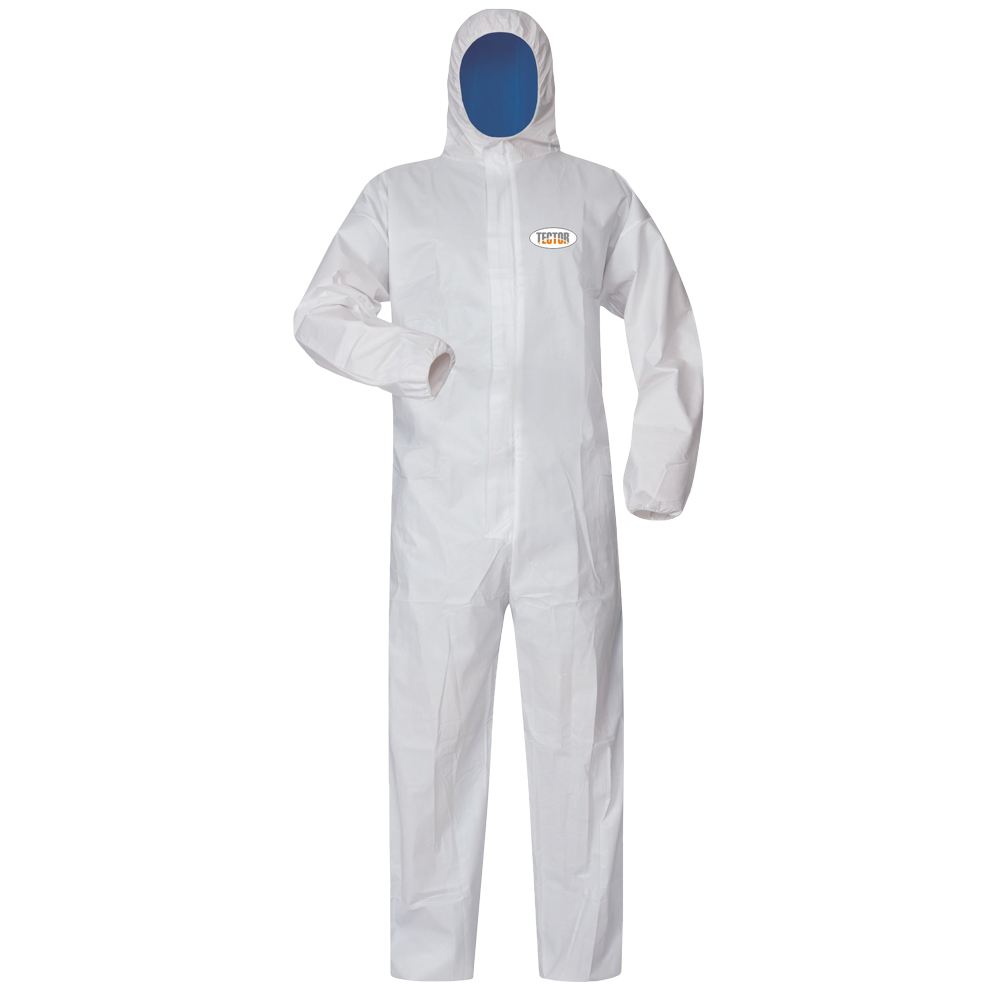 F-TECTOR-Einwegschutz, Schutzanzug, SMS, *SPANDAU*, weiß/blau