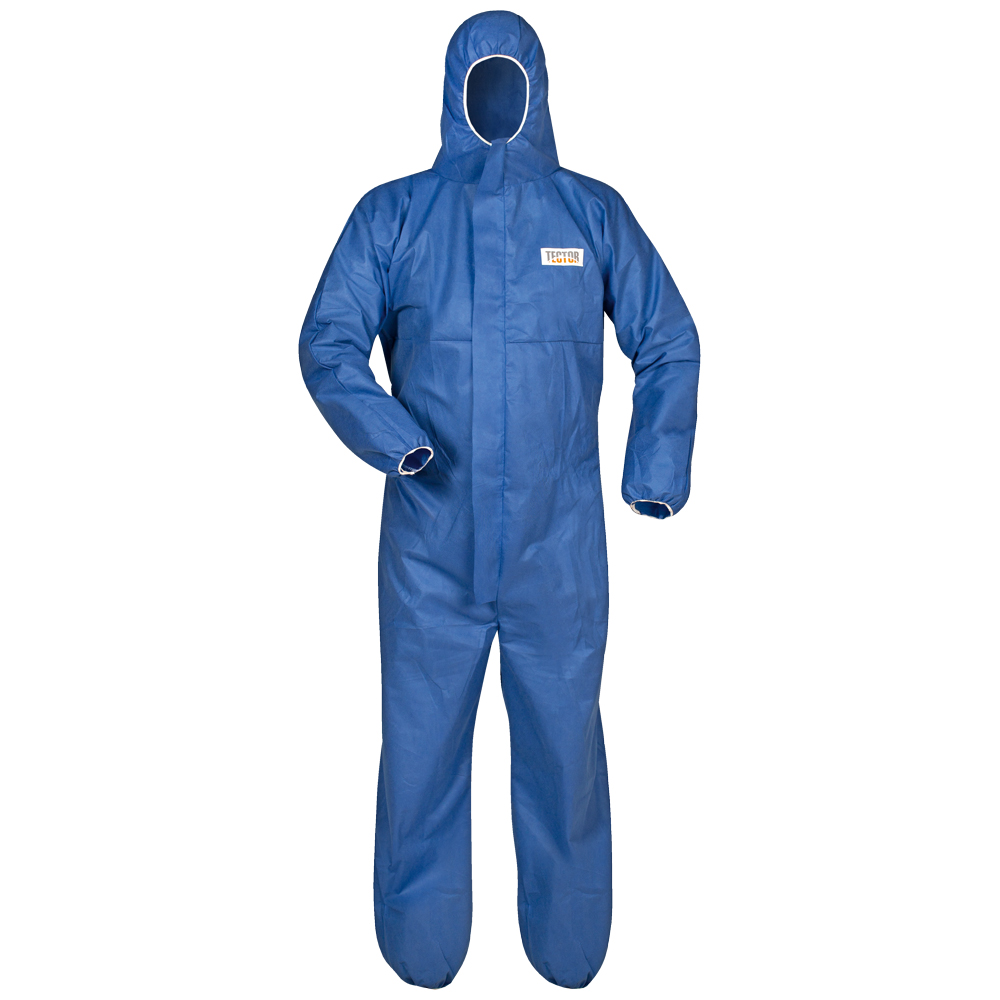 F-TECTOR-Einwegschutz, Einweg-Overall, Schutzanzug, Einmal-Schutzoverall, *HEKLA*, blau