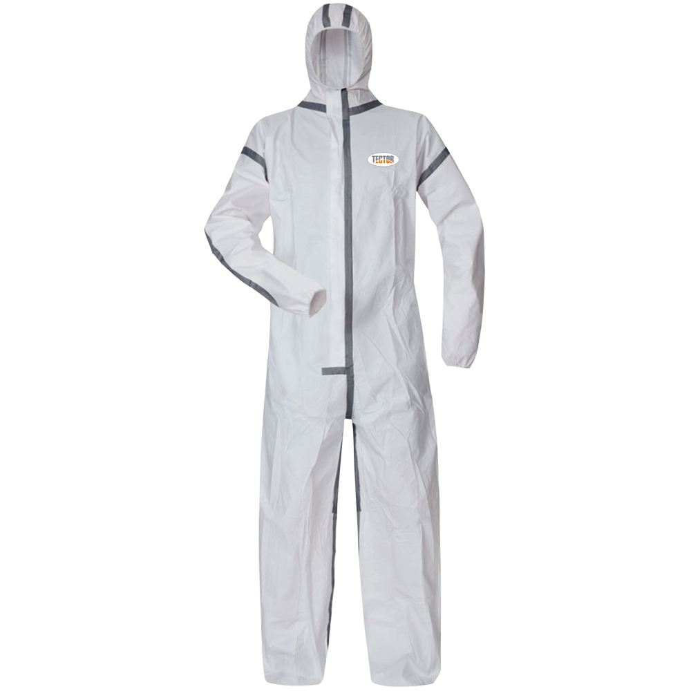 F-TECTOR-Einwegschutz, Einweg-Overall, Schutzanzug, Einmal-Schutzoverall, *STEGLITZ*, weiß