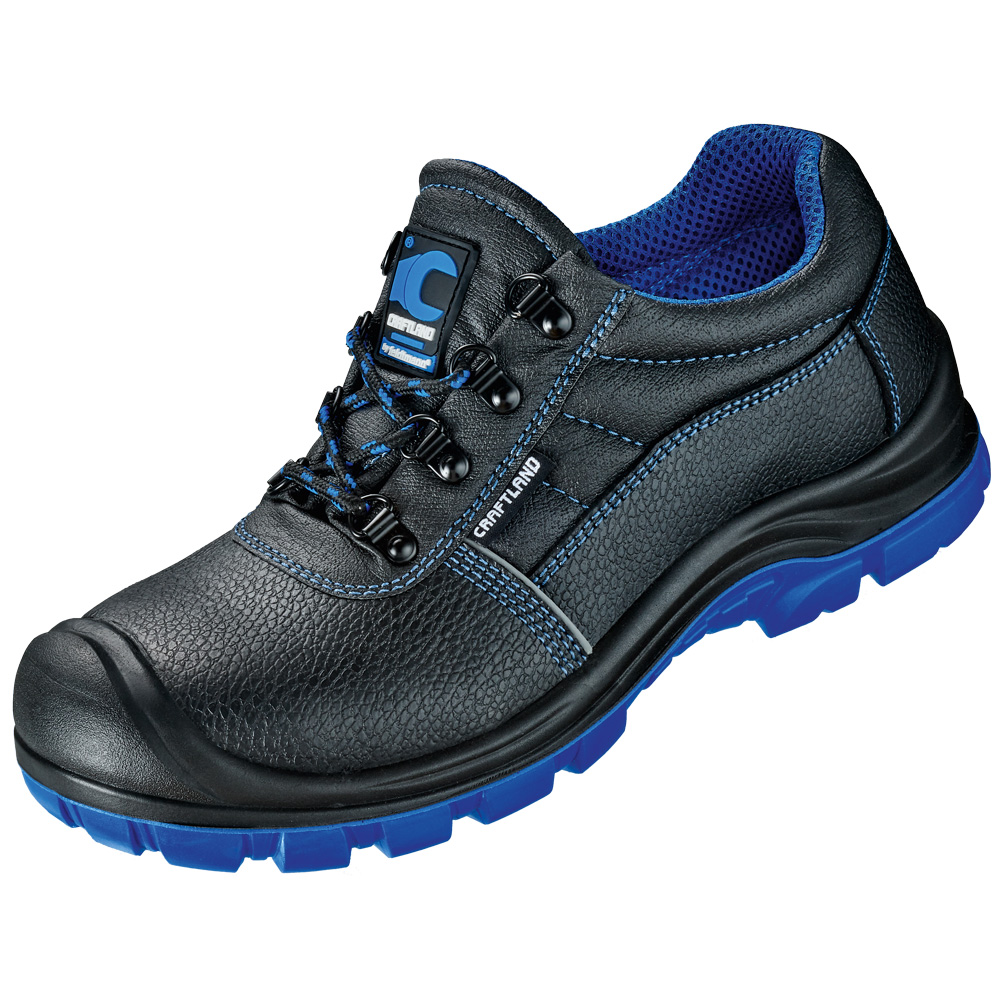 F-S1-CRAFTLAND-Fußschutz, Sicherheitshalbschuhe, *DANZIG ÜK*, schwarz/blau abgesetzt
