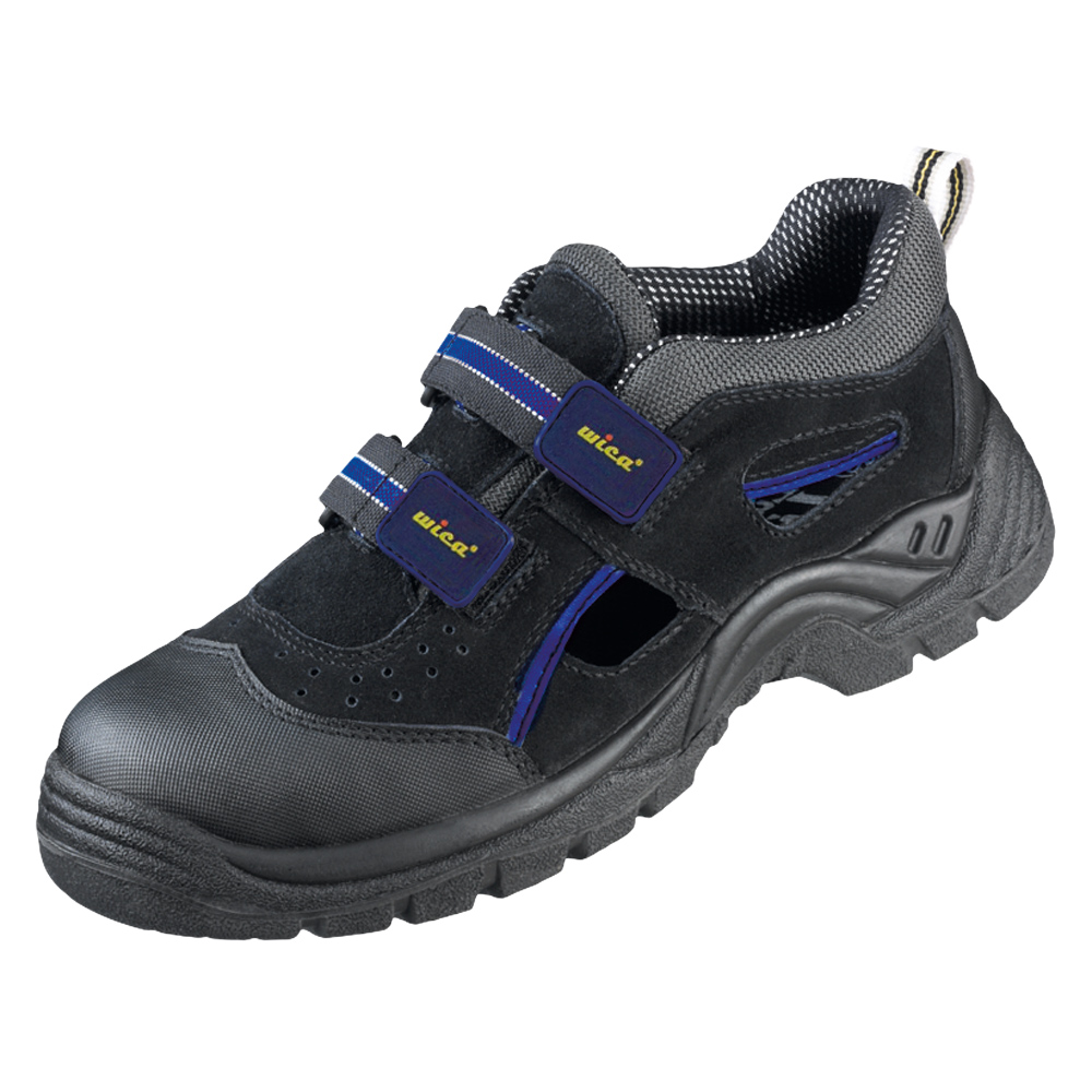 F-S1-LUCKY-LINE-Fußschutz, Sicherheitssandalen *TEMPLIN*, schwarz/blau abgesetzt
