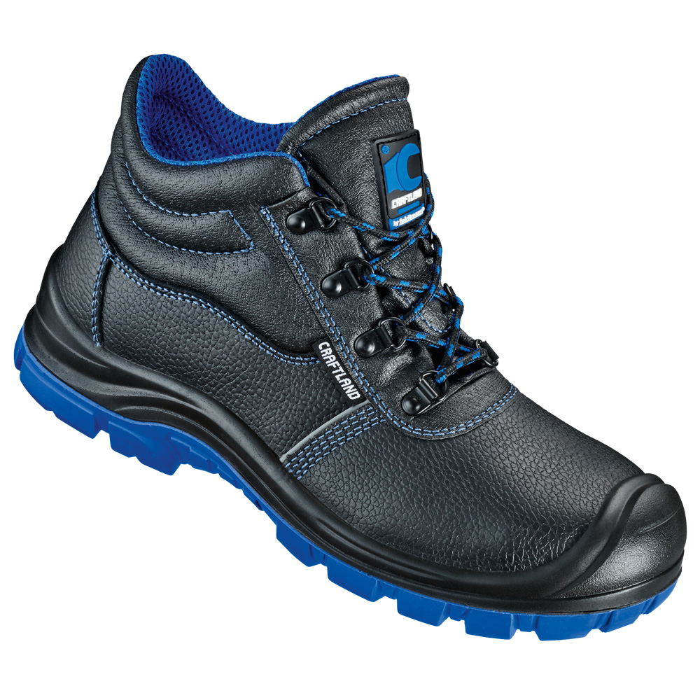 F-S3-CRAFTLAND-Fußschutz, Sicherheitsschnürschuhe, hoch, *SALDUS ÜK*, schwarz/blau abgesetzt