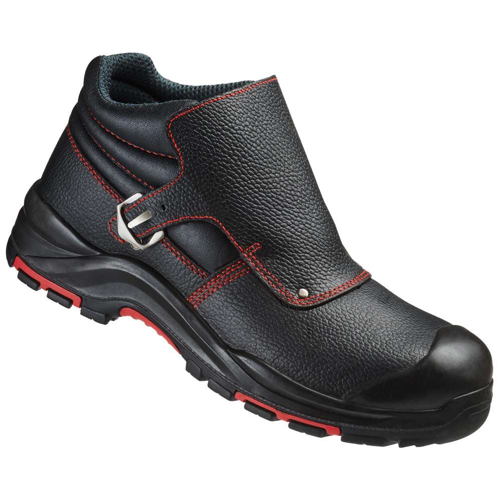 F-S3-BASIC-LINE-Fußschutz, Schweißer-Sicherheitsstiefel, *MAGDEBURG ÜK*, schwarz/rot abgesetzt