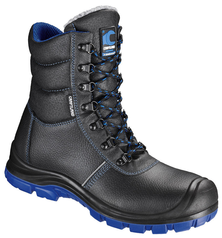 F-S3-CRAFTLAND-Fußschutz, Winterschnürstiefel, *OSTRAU ÜK*, schwarz/blau abgesetzt