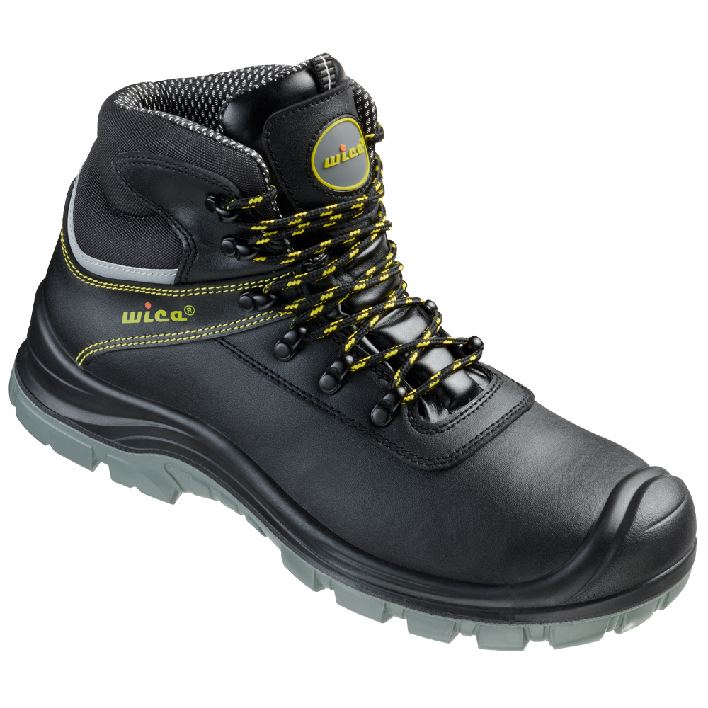 F-S3-WICA-Fußschutz, Sicherheitsschnürschuhe, hoch, *RIVELLO*, schwarz/gelb abgesetzt