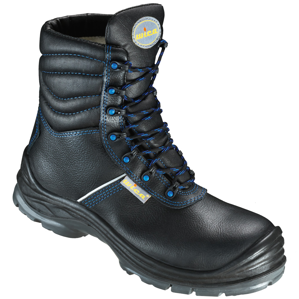 F-S3-ELYSEE-Fußschutz, Winter-Sicherheitsschnürstiefel, *WILHELMSHAVEN ÜK*, schwarz/blau abgesetzt