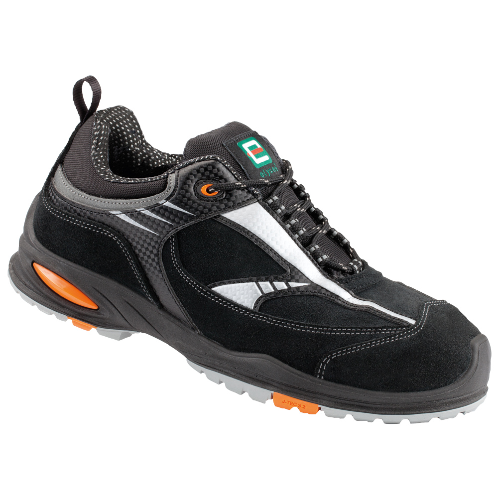 F-S3-ELYSEE-Fußschutz, Sicherheitshalbschuhe, *SANZA*, schwarz/silber abgesetzt