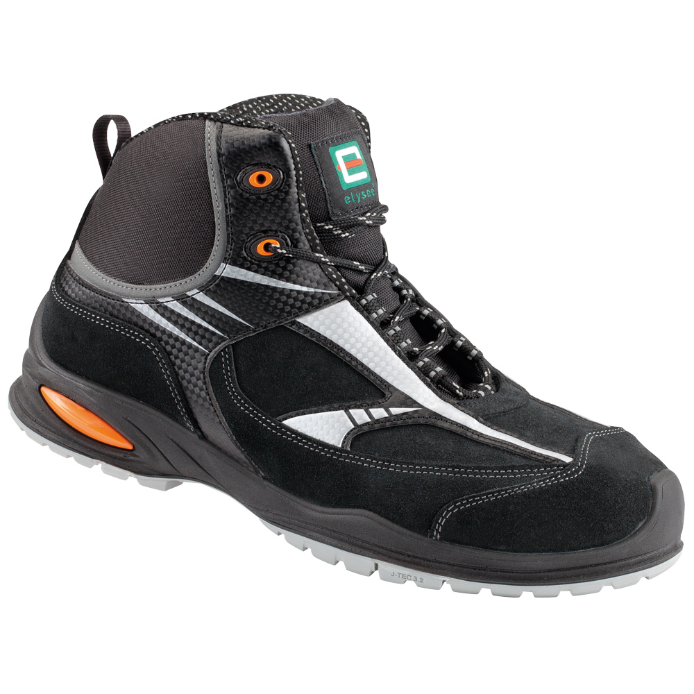 F-S3-ELYSEE-Fußschutz, Schnürstiefel, *PERITO*, schwarz/silber abgesetzt