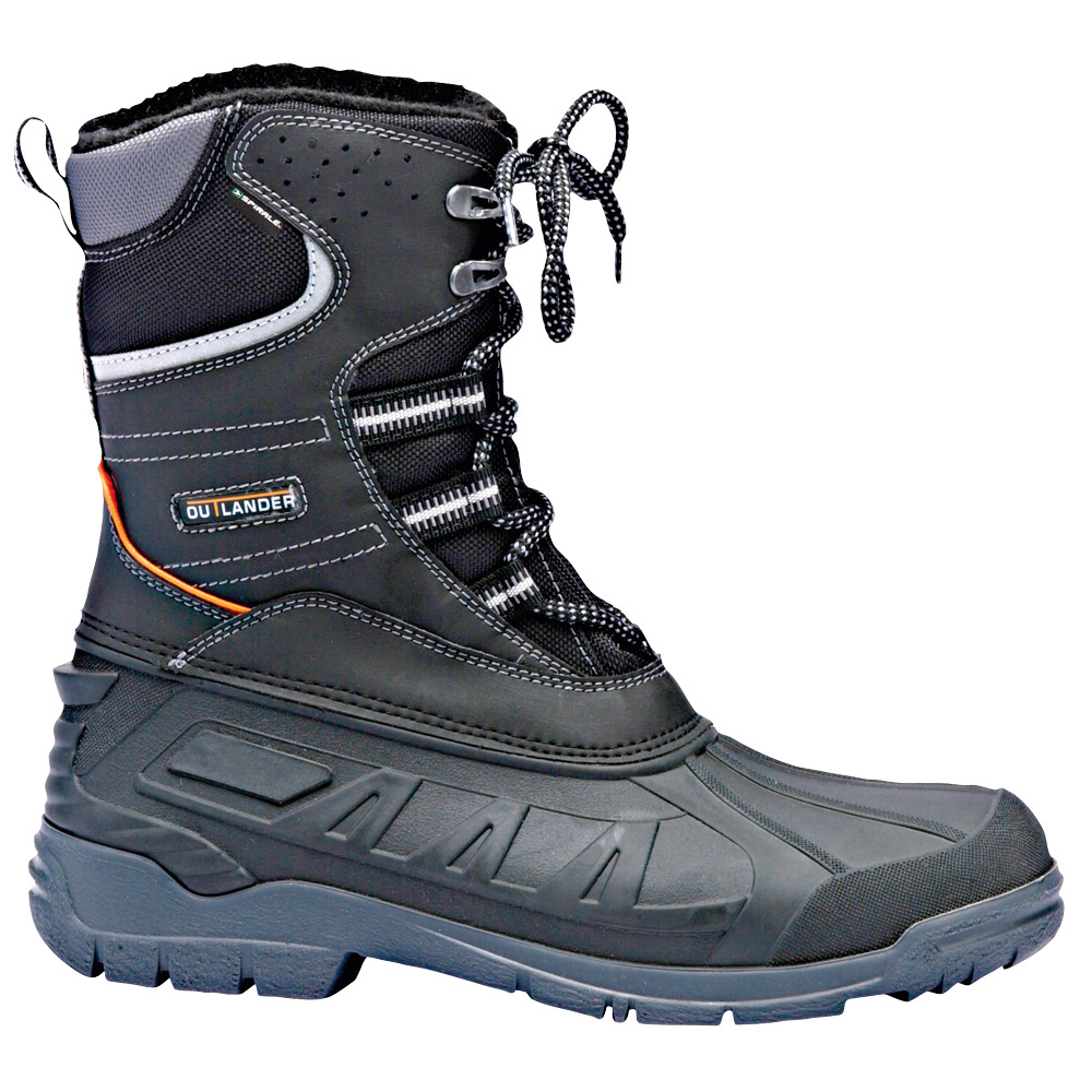 F-SPIRALE-Fußschutz, Schnürstiefel, Gummistiefel, *ICELAND*, schwarz/grau-silber abgesetzt