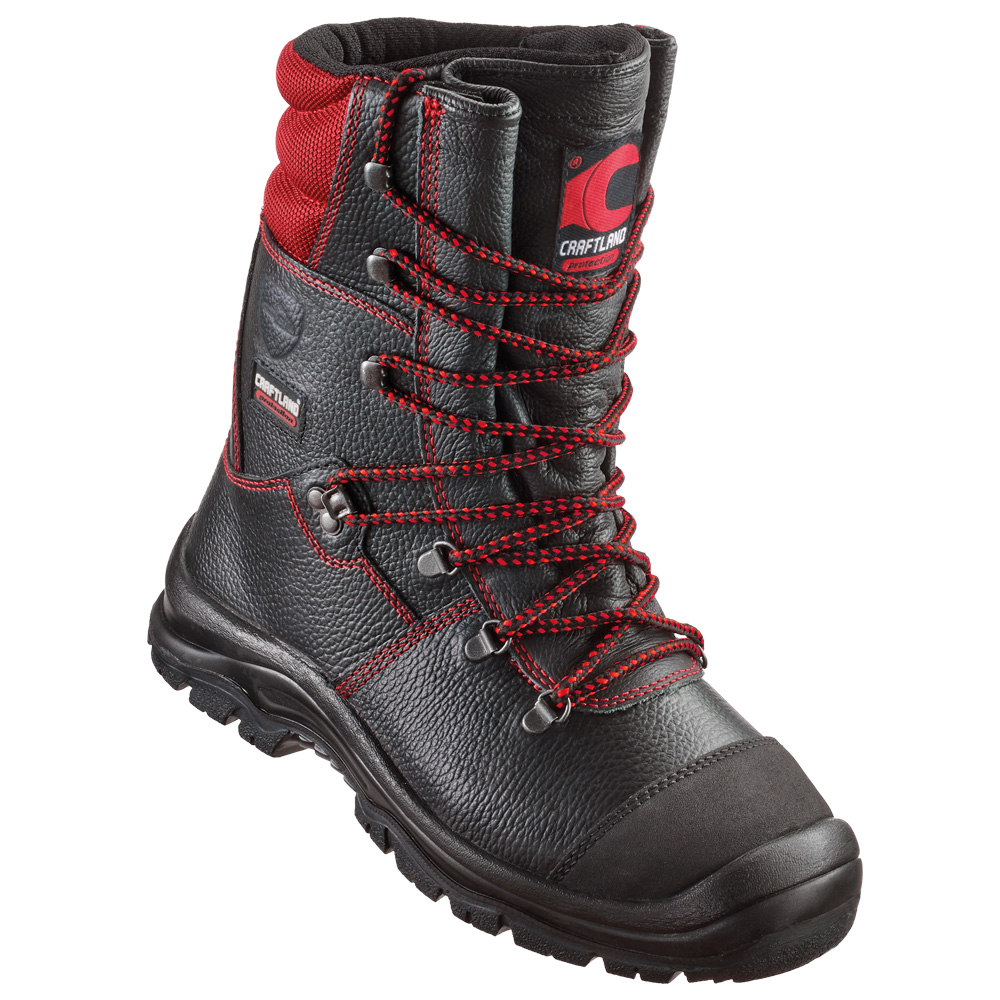 F-S2-CRAFTLAND-Fußschutz, Forstarbeiter-Schnürstiefel, *ZEDER*, schwarz
