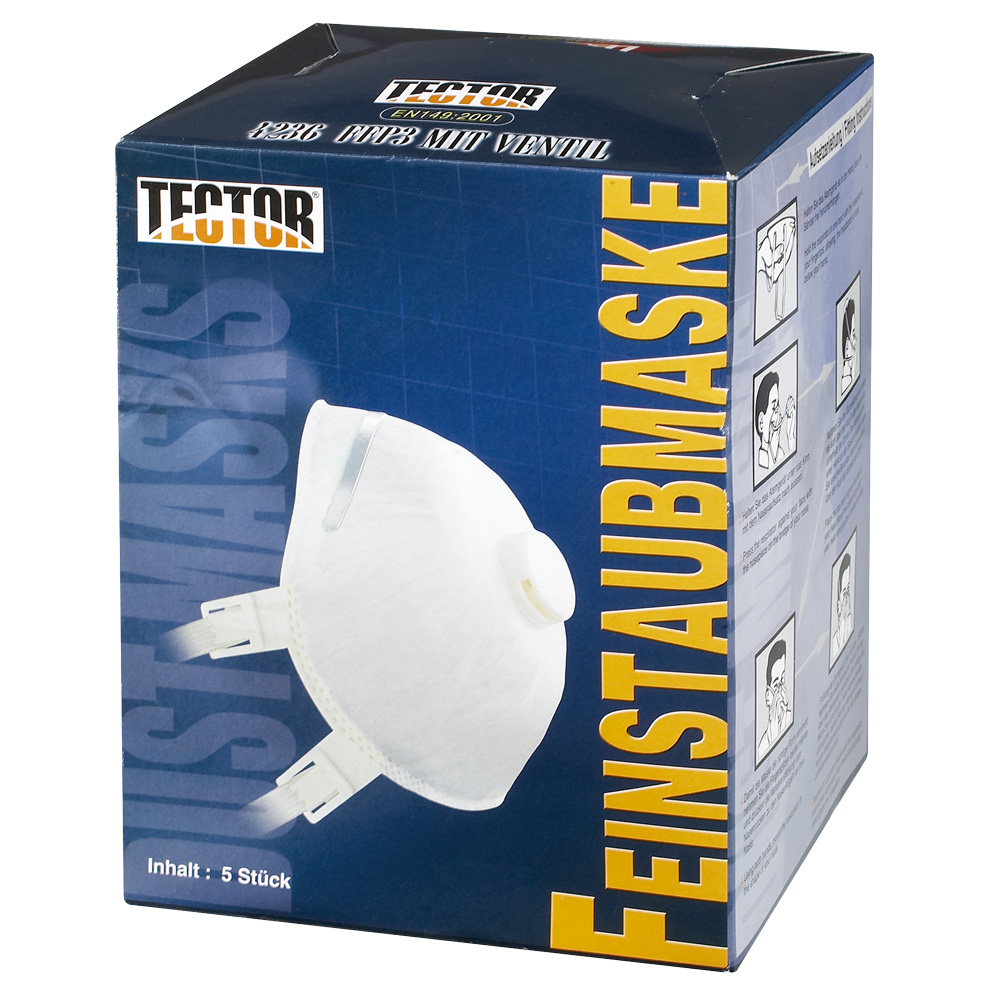 F-TECTOR-Dolomit-Feinstaubmaske, *P3 D*, 5 Stück