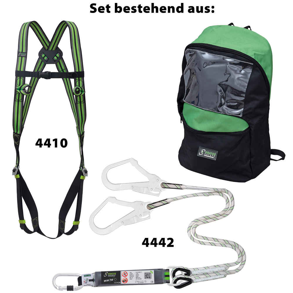 F-FELDTMANN-Betriebsbedarf, Kranausleger-Set, im Rucksack, inkl. Auffanggurt und Bandfalldämpfer