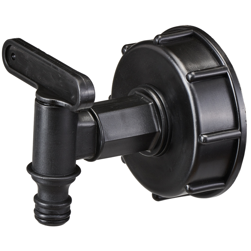 F-EVERTEC-Betriebsbedarf, IBC Adapter S60x6 mit Auslaufhahn Klicksystem