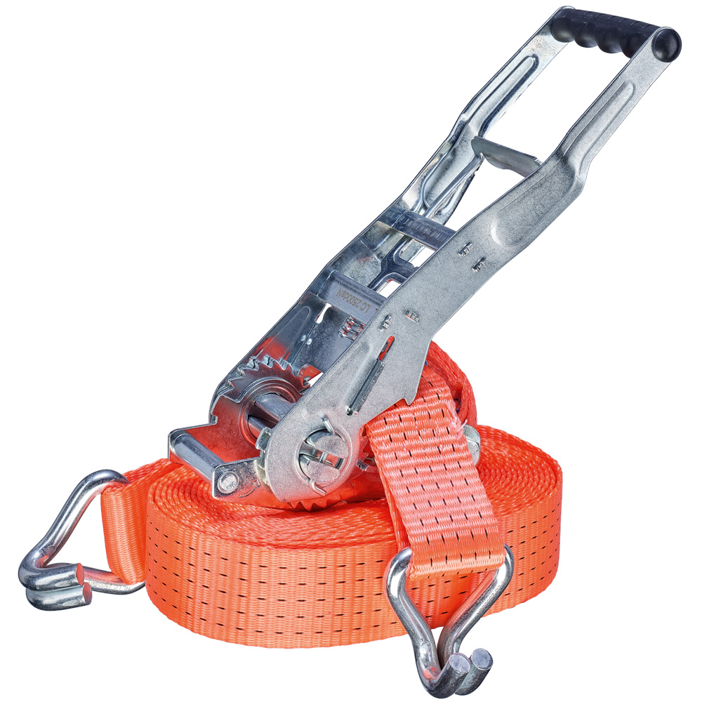 F-Feldtmann-Betriebsbedarf, Zurrgurt, 50 mm x 10 m, 2-teilig mit Spitzhaken und Ergo-Ratsche