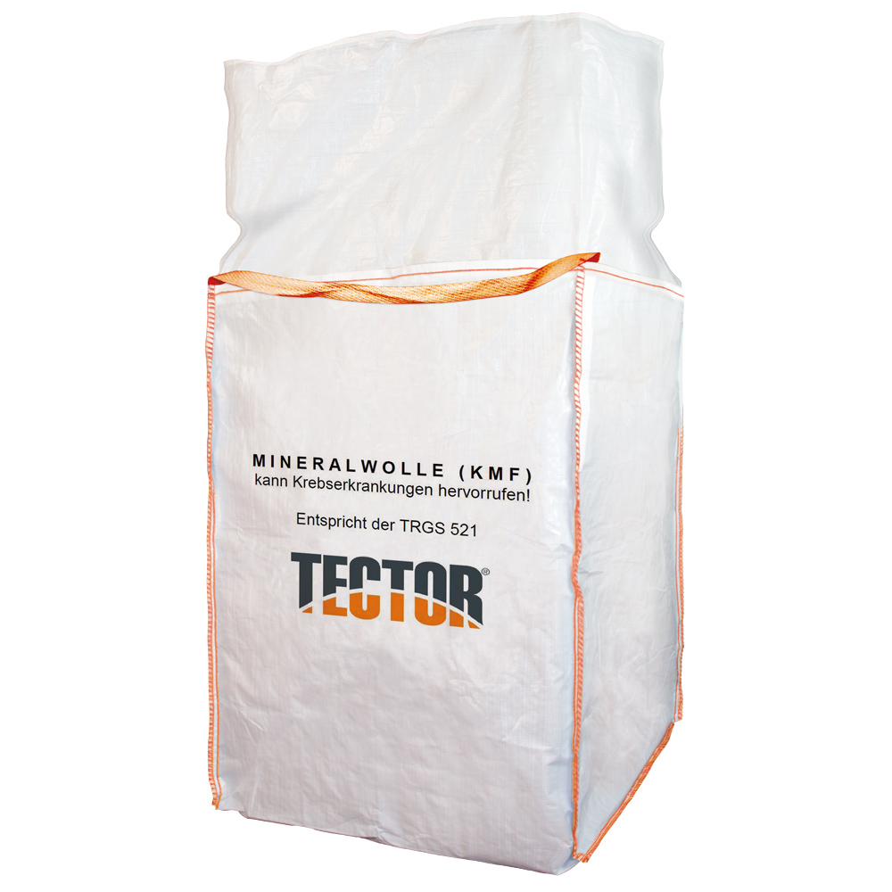 F-Feldtmann-Betriebsbedarf, Big-Bag, Mineralwolle, 90 x 90 x 120 cm, Aufdruck: Mineralfaserabfälle