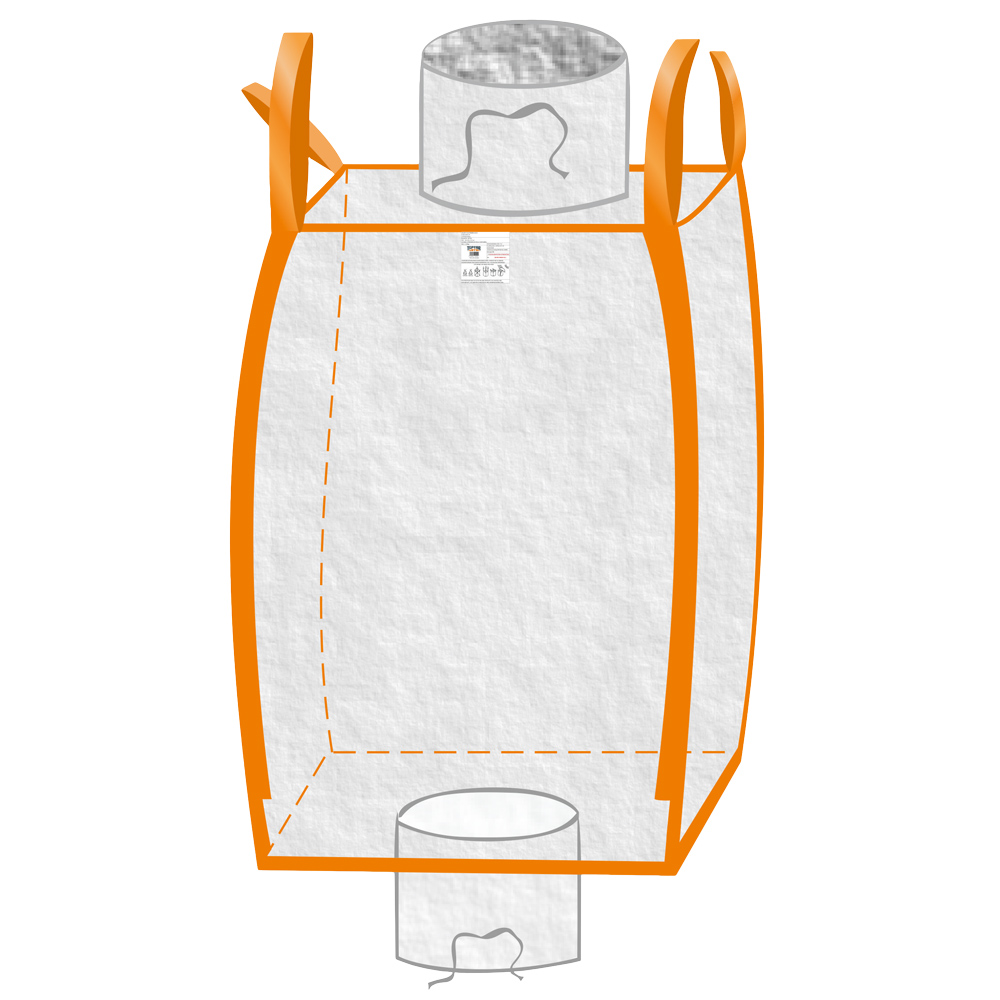 F-Feldtmann-Betriebsbedarf, Big-Bag, mit Einlauf & Auslauf, 90 x 90 x 115 cm, staubdicht, 4 Schlaufen, Tragkraft: 1250 KG