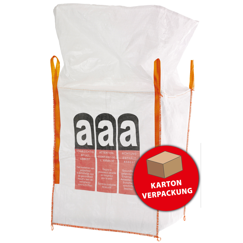 F-Feldtmann-Betriebsbedarf, Karton Big-Bag, für Asbest, bechichtet, mit Schürze, TRAGKRAFT: 1.000 KG