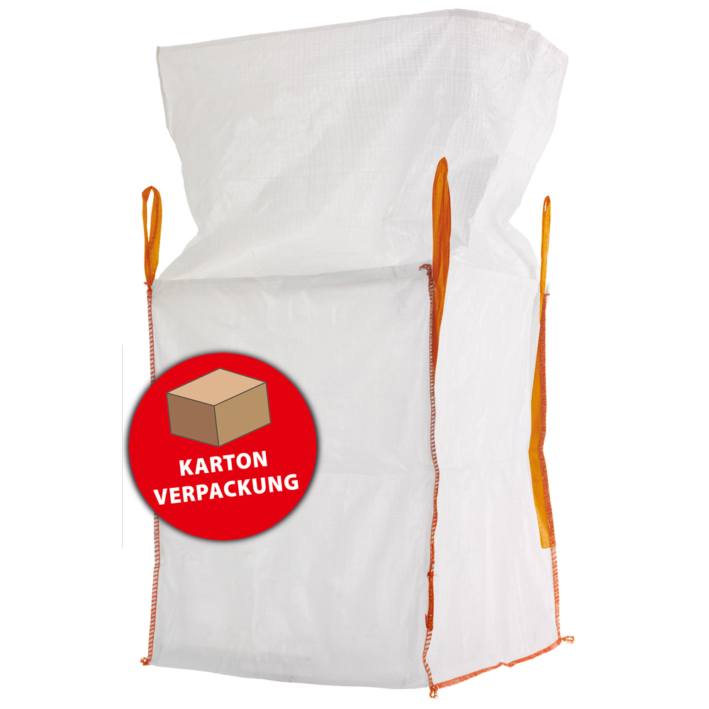 F-Feldtmann-Betriebsbedarf, Karton Big-Bag, mit Schürze, 75 x 75 x 90 cm, 4 Schlaufen, Tragkraft: 1000 KG