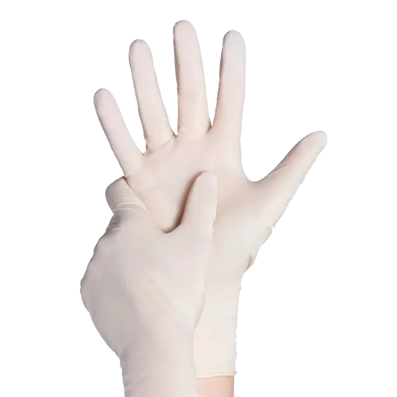 AMPRI-Einwegschutz, Einweg-Latex-Handschuhe, BASIC PLUS  gepudert, VE = Pkg. á 100 Stück, weiß