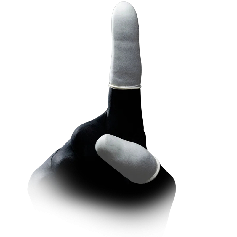 AMPRI-Einwegschutz, Einweg-Latex-Fingerlinge, MED COMFORT, gerollt, puderfrei, unsteril, VE = Pkg. á 100 Stück, transparent