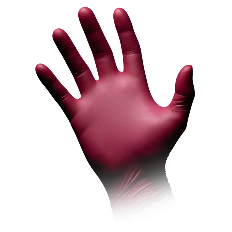 AMPRI-Einwegschutz, Einweg-Nitril-Untersuchungs-Handschuhe, Einmalhandschuhe, STYLE GRAPE,  puderfrei,  bordeaux, VE = 10 Pkg. á 100 Stück