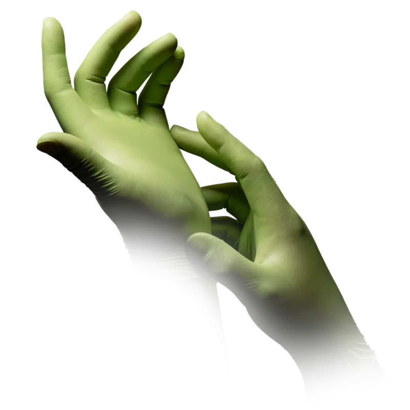 AMPRI-Einwegschutz, Einweg-Nitril-Untersuchungs-Handschuhe, Einmalhandschuhe, STYLE APPLE, puderfrei, apfelgrün, VE = 10 Pkg. á 100 Stück