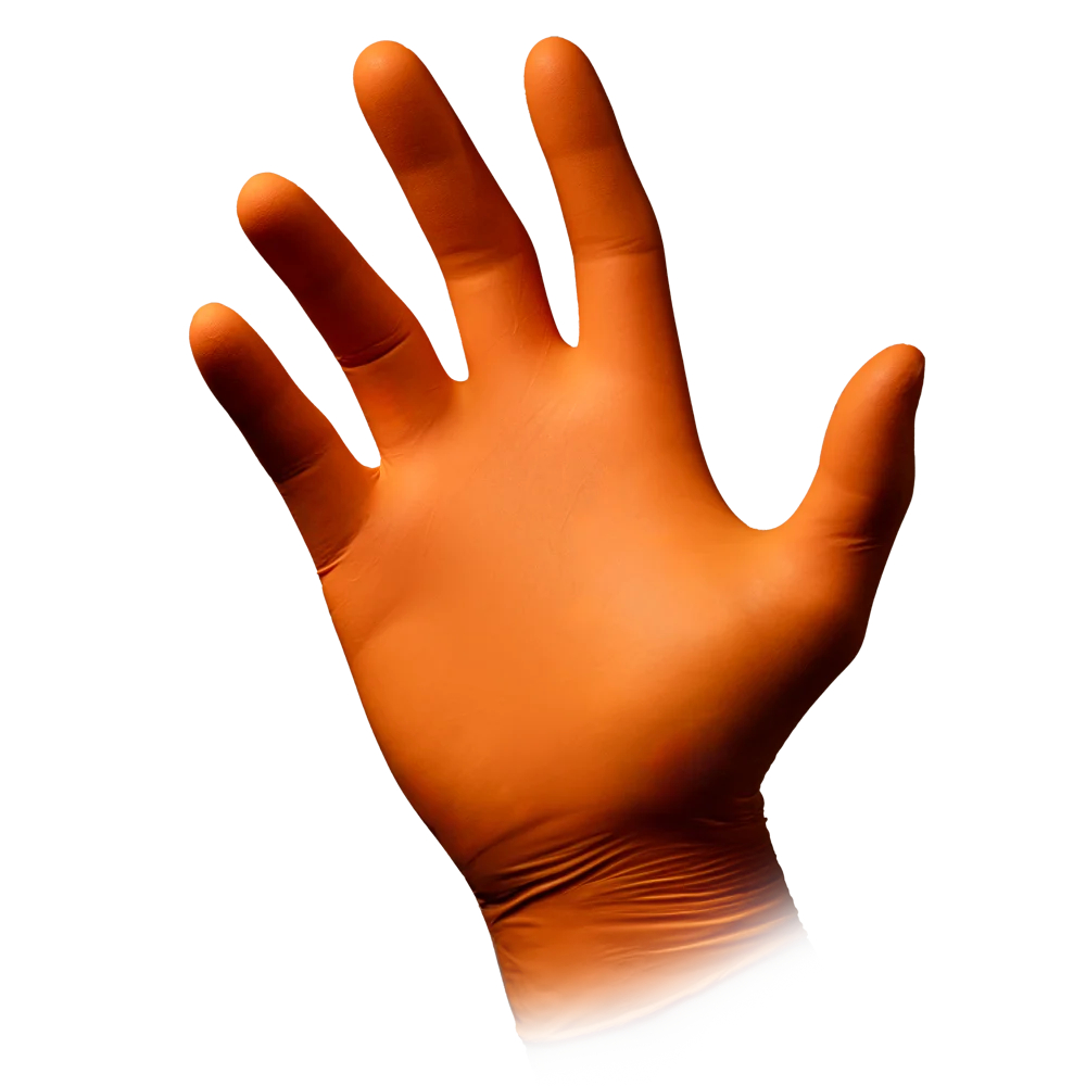 AMPRI-Einwegschutz, Einweg-Nitril-Untersuchungs-Handschuhe, Einmalhandschuhe, STYLE ORANGE, puderfrei, orange, VE = 10 Pkg. á 100 Stück
