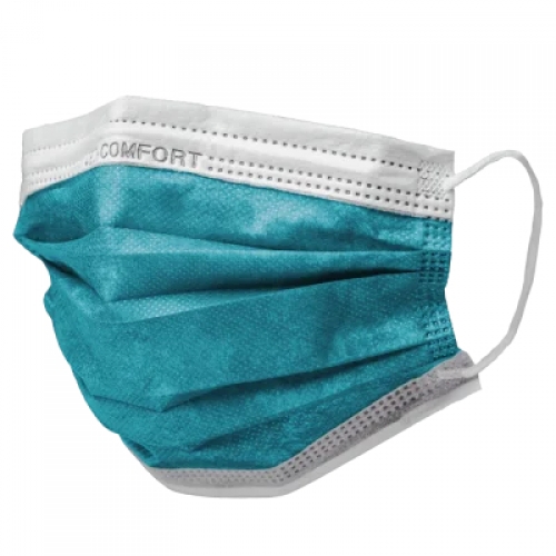 AMPRI-Einwegschutz, Med-Comfort-Clean Ocean Mundschutz 4lg., ocean green