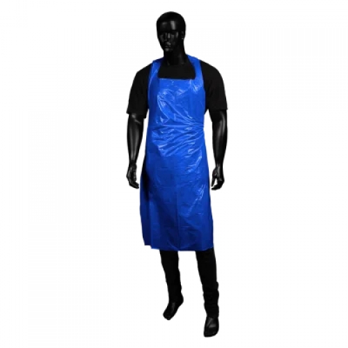 AMPRI-Einwegschutz, Einweg-PE-Schürzen, medium, MED COMFORT, glatte Oberfläche, geblockt, 75 x 120 cm, VE = Pkg. á 50 Stück, blau