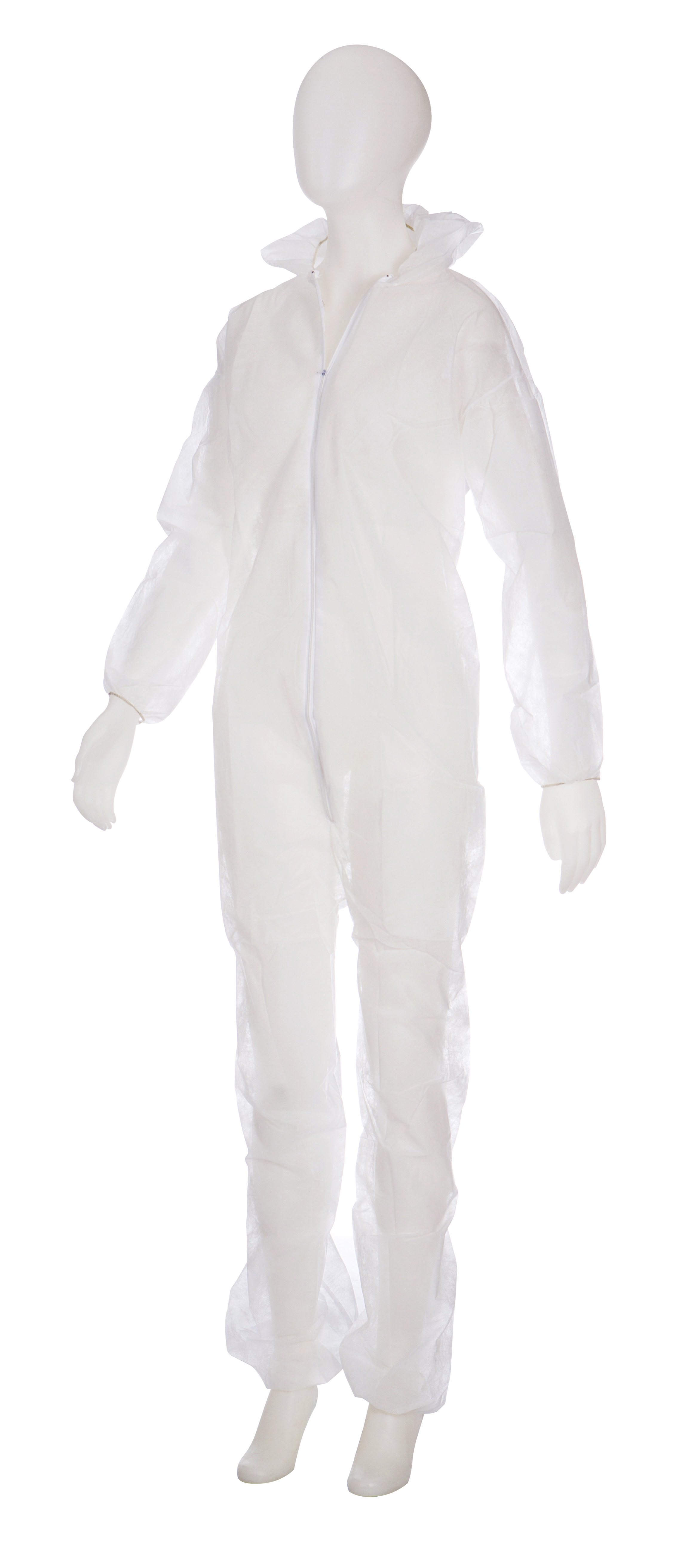 AMPRI-Einwegschutz, Einweg-Overall, Schutzanzug, Einmal-Schutzoverall, MED COMFORT, mit Kapuze, VE = Karton á 50 Stück, weiß