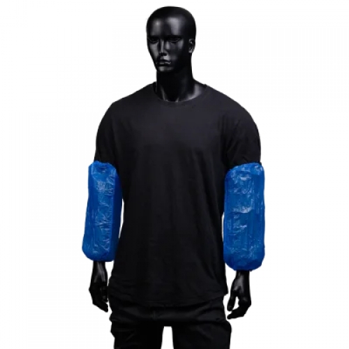 AMPRI-Einwegschutz, Einweg-PE-Ärmelschoner, heavy, MED COMFORT, Länge ca. 40 cm, VE = Pkg. á 100 Stück, blau