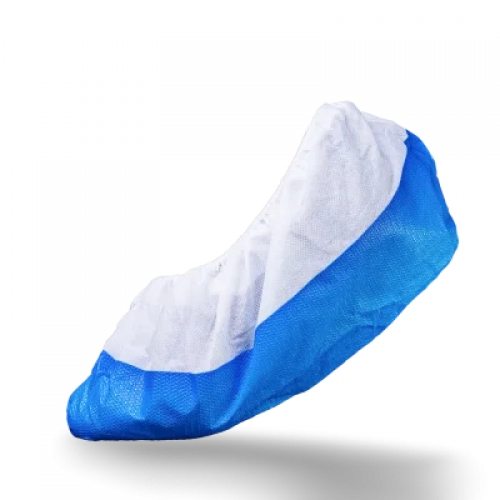 AMPRI-Einwegschutz, Einweg-PP-Vlies-Überschuhe, MED COMFORT, 16,5 x 40 cm, durchgehende CPE-Sohle, VE = Pkg. á 50 Stück, blau