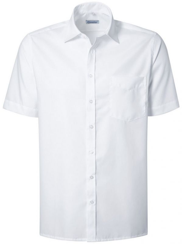 PIONIER Workwear Herren Business Arbeitshemd Berufshemd 1/2 Arm BW weiß