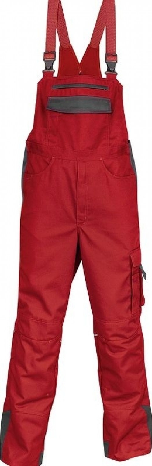 Gr.58 KÜBLER- Arbeitshose Berufslatzhose, Image Vision Dress, MG 295, mittelrot/anthrazit