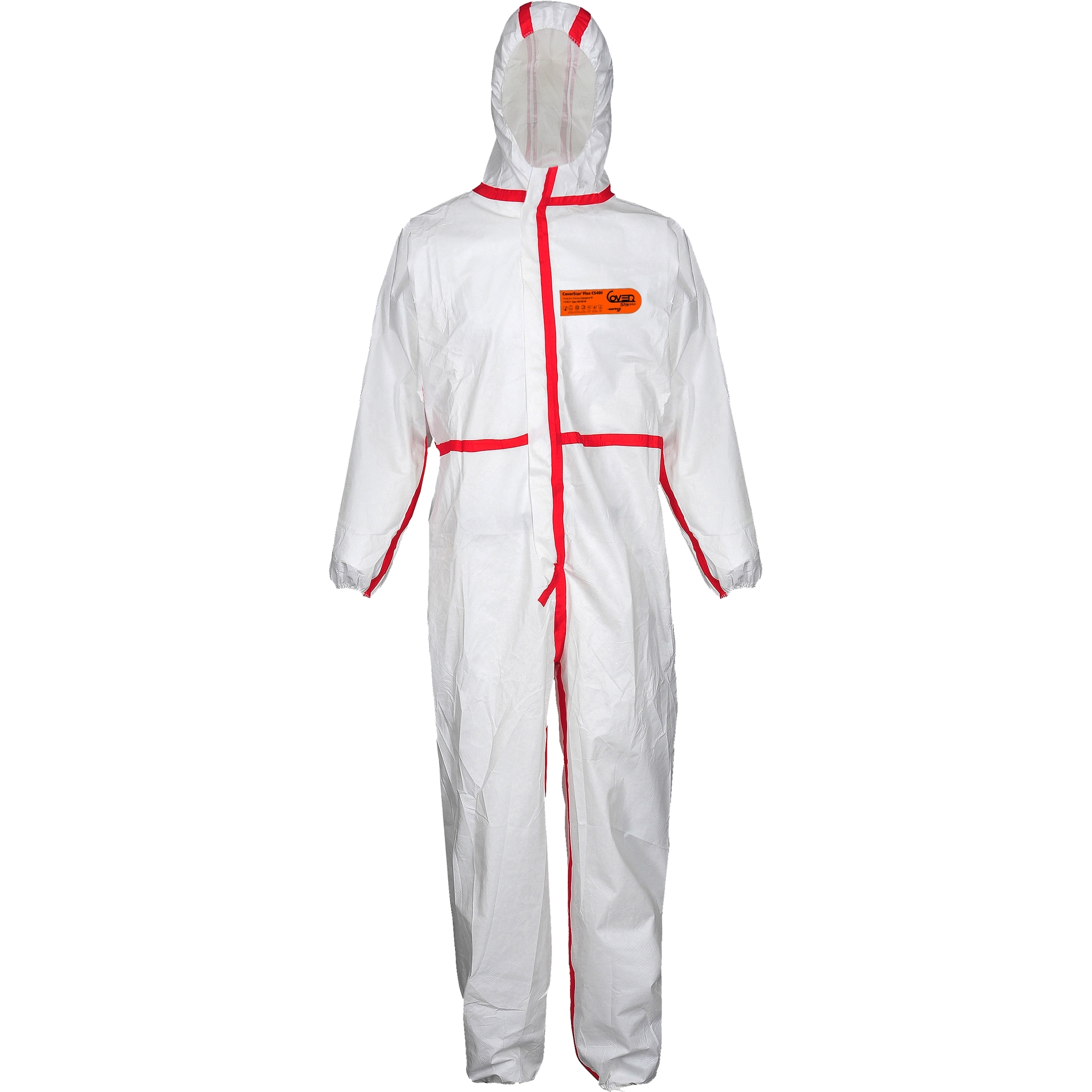 ASATEX-Einwegschutz, Einweg-Overall, Schutzanzug, Einmal-Schutzoverall, CoverStarPlus CS400, weiss, VE = 50 Stk.
