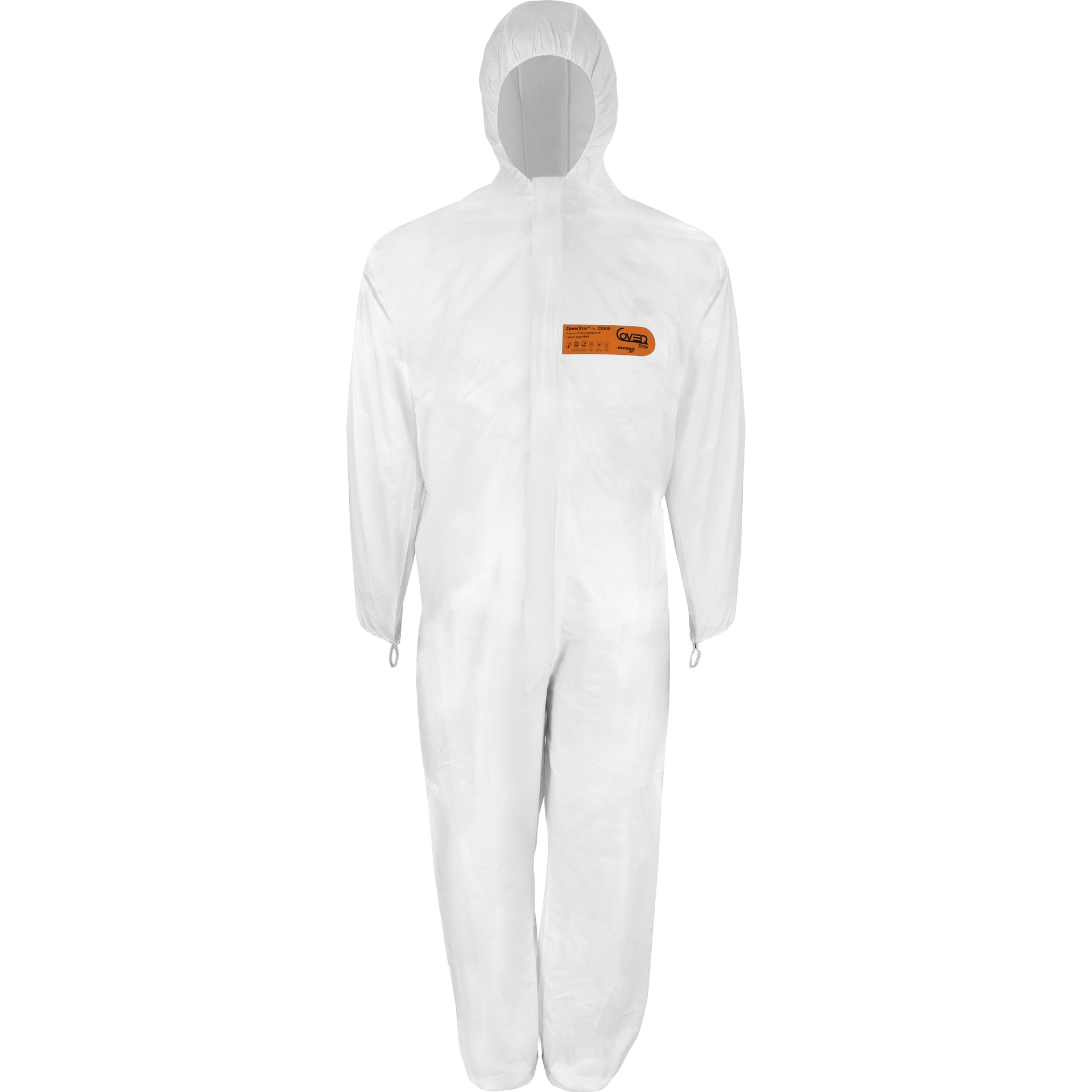 ASATEX-Einwegschutz, Einweg-Overall, Schutzanzug, Einmal-Schutzoverall, CoverStar CS500, weiss, VE = 50 Stk.
